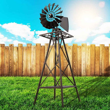 Garden Windmill 120cm Metal Ornaments Outdoor Decor Ornamental Windmill